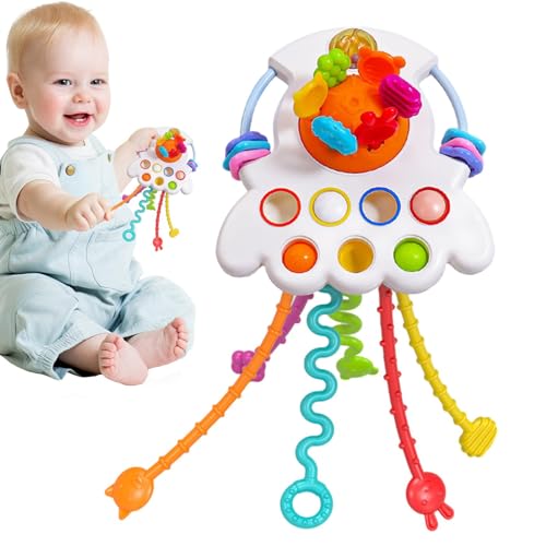 Maseyivi Kleinkind-Pull-String-Aktivitätsspielzeug | Sensorisches Spielzeug für Kinder,Tragbares, wiederverwendbares Lernspielzeug für motorische Fähigkeiten, Zahnungshilfe für Jungen und Mädchen, von Maseyivi