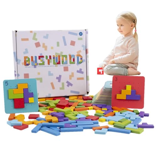 Maseyivi Musterblöcke für das Klassenzimmer,Musterblöcke aus Holz, Geometrische Formen, Montessori Holzformblöcke Musterblöcke Puzzles für Kinder 4-8, Lernspielzeug von Maseyivi