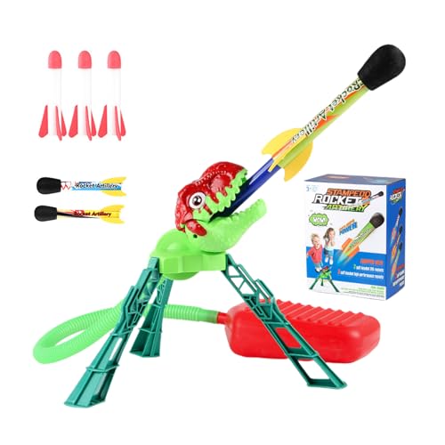 Maseyivi Spielzeug-Raketenwerfer für Kinder,Luftbetriebenes Cartoon-Dinosaurier-STEM-Spielzeug - Gartenspielzeug Raketen Kinderspielzeug STEM-Spielzeug, Weihnachts-Osterei-Geschenke von Maseyivi