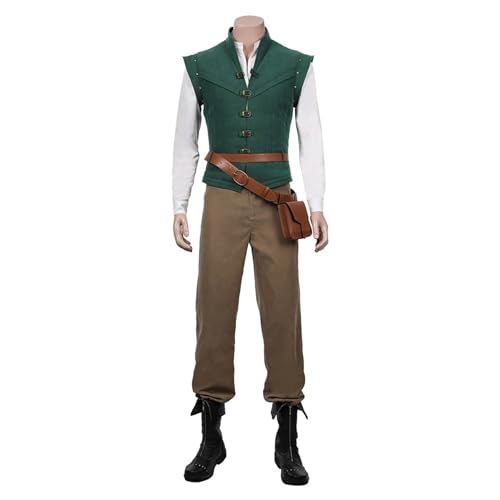 Masfrida Herren Mittelalter Prinz Kostüm Hemd Weste Hose Gürtel Komplettes Set Halloween Renaissance Kostüm, Grün , Small Masfrida Herren Mittelalter Prinz Kostüm Hemd Weste Hose Gürtel Komplettes Set Halloween Renaissance Kostüm, Grün , Small von Masfrida