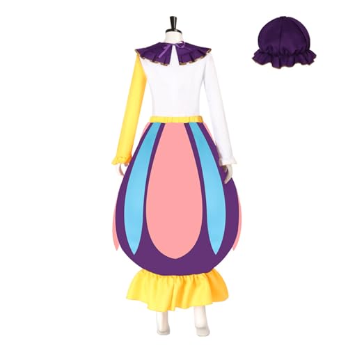 Masfrida Mrs Potts Kostüm Teekannenkleid mit Hut, Halloween-Party, Mrs Potts Outfit für Damen, Lila, Größe XXL von Masfrida