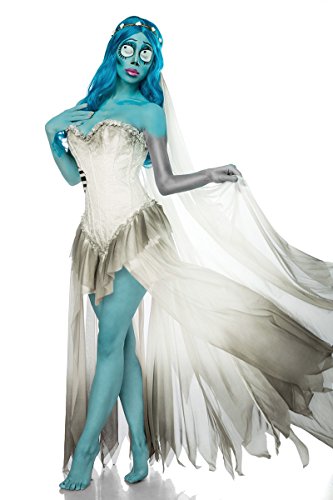 Mask Paradise Halloween Damen Kost?m Corpse Bride Skeleton Bride aus Polyester und Polyamid in der Farbe Wei?-Blau, Gr. XL, 80004-001-027 von Mask Paradise