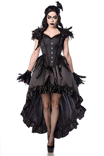 Mask Paradise Halloween Damen Kostüm Gothic Crow Lady aus Polyester und Baumwolle in der Farbe Schwarz, Größe: L, 80158-002-026 von Mask Paradise