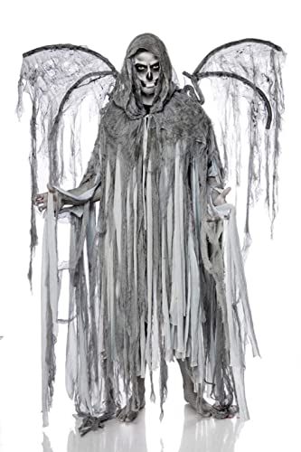 Mask Paradise Halloween Herren Kostüm Angel of Death aus Baumwolle und Polyethylen in der Farbe Grau, Einheitsgröße, 80087-079-004 von Mask Paradise