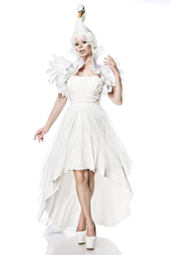 Mask Paradise White Swan Kostüm aus Kleid: 80% Polyester, 20% Elasthan, Kappe: Gummi, Bolero: Federn, in der Größe: 2XL, 80062-014-028 von Mask Paradise