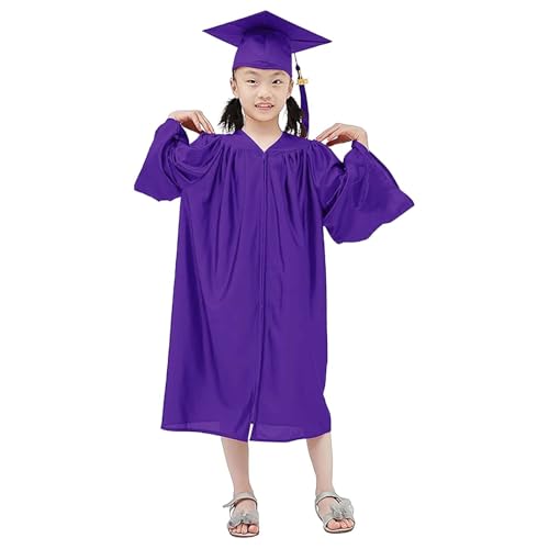 Maskjuwio -Toga-Abschlusskleid-Set -Kindergartenkostüme und -kappen Schulabschlusskostüme Crossdressing Mittelschulkostüme Crossdressing Kleidung Kleinkind (Purple, 7-8 Years) von Maskjuwio