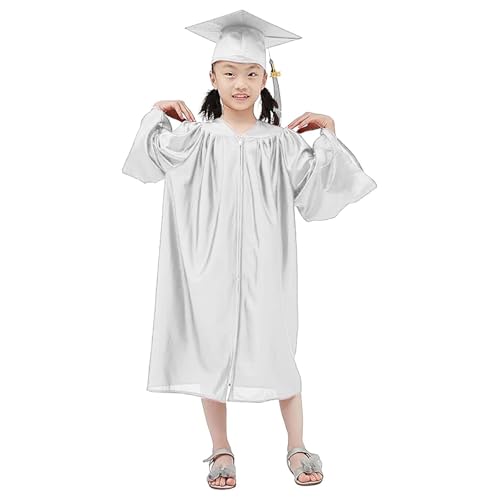 Maskjuwio -Toga-Abschlusskleid-Set -Kindergartenkostüme und -kappen Schulabschlusskostüme Crossdressing Mittelschulkostüme Crossdressing Kleidung Kleinkind (White, 5-6 Years) von Maskjuwio