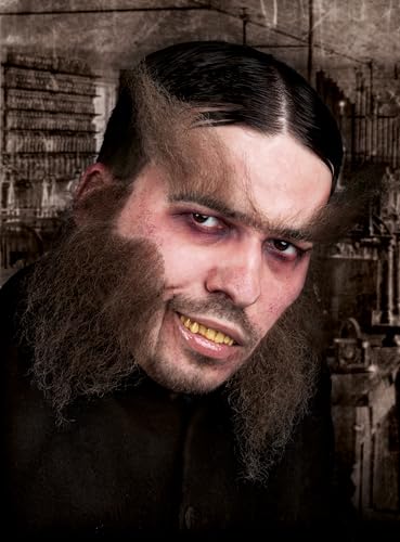 Bestie Backenbart - Professionelle Bartkombination - Monster Koteletten aus Echthaar - grau - Verkleidung Kostüm-Accessoire Karneval Fasching (inkl. Hautkleber) von Maskworld