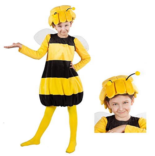 Biene Maja Kostüm mit Kopfbeckung für Kinder 3-teilig - Tierkostüm (122-128) von Maskworld
