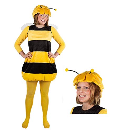 Biene Maja Kostüm mit Kopfbedeckung für Erwachsene - Tierkostüm -Dreiteilig (L) von Maskworld