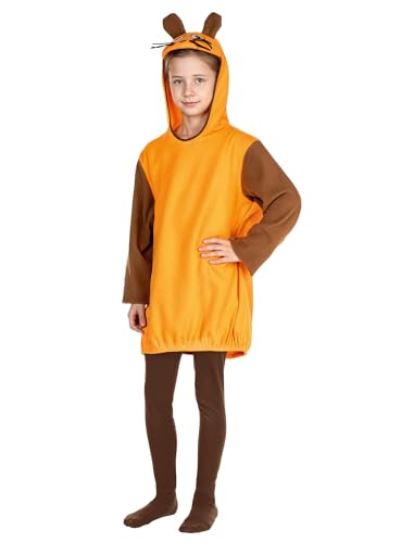 Die Sendung mit der Maus - Maus Kostüm für Kinder - Kindergröße: 128 - Hoodie - Kapuzen-Pulli für Karneval, Halloween & Motto-Party von Maskworld