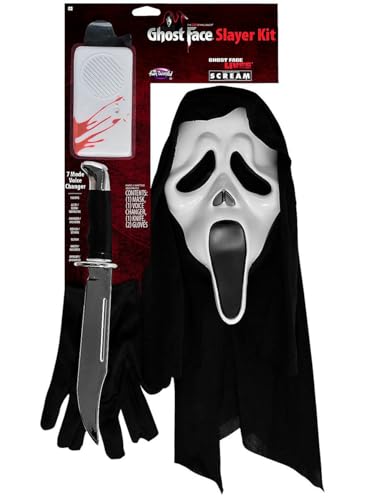 Ghost Face Slayer Kit - Scream Set - Maske - Stimmenverzerrer - Messer - Handschuhe - Kostüm- Zubehör Halloween & Horror-Party Ghost Face Slayer Kit - Scream Set - Maske - Stimmenverzerrer - Messer - Handschuhe - Kostüm- Zubehör Halloween & Horror-Party von Maskworld