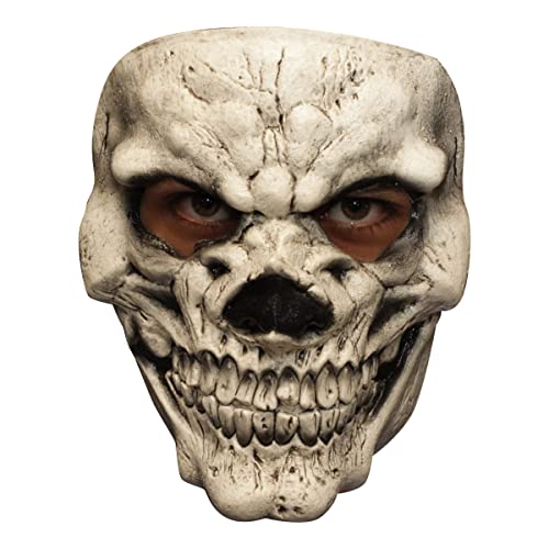 Grinsender Banditenschädel Maske des Grauens aus Latex - Erwachsenen Grusel Skelett Kostüm Maske - ideal für Halloween, Karneval, Motto- & Grusel-Party von Maskworld