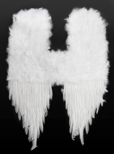 Große weiße Dämonenflügel aus Federn - Kostüm-Zubehör für Karneval, Halloween & Motto-Party Große weiße Dämonenflügel aus Federn - Kostüm-Zubehör für Karneval, Halloween & Motto-Party von Maskworld