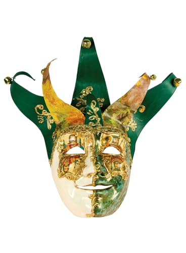 Jolly Carte Maschile verde bianco - Venezianische Maske - traditionell handgefertigt - Carnevale di Venezia von Maskworld