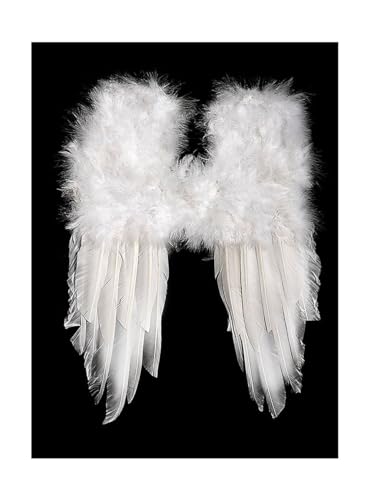 Kleine weiße Flügel aus Federn - Kostüm-Zubehör für Karneval, Halloween & Motto-Party Kleine weiße Flügel aus Federn - Kostüm-Zubehör für Karneval, Halloween & Motto-Party von Maskworld