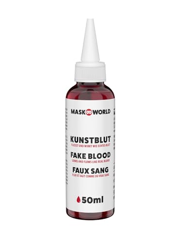 Kunstblut Flasche mit Dosierspitze - 50 ml - künstliches Blut Filmblut für Horror Effekte und Grusel Dekoration von Maskworld