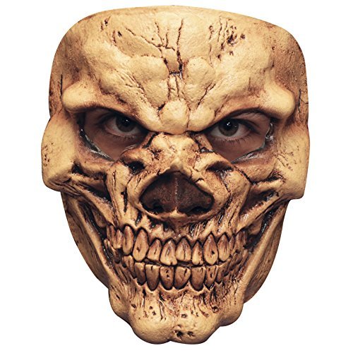 Lachender Totenkopf Maske des Grauens aus Latex - Erwachsenen Grusel Skelett Kostüm Maske - ideal für Halloween, Karneval, Motto- & Grusel-Party von Maskworld