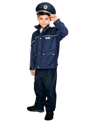 Maskworld Authentische Polizei-Uniform für Kinder - Polizist Kinder-Kostüm für Karneval Fasching & Halloween - Verkleidung Anzug Größe 128 von Maskworld