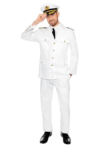 Maskworld Authentisches Kapitän Kostüm - Verkleidung Uniform Anzug für Seefahrer - Karneval Fasching & Halloween - Größe L von Maskworld
