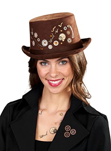 Maskworld Damen Zylinder mit Zahnrad-Deko - Verkleidung Kostüm-Accessoire für Karneval, Halloween & Motto-Party … Maskworld Damen Zylinder mit Zahnrad-Deko - Verkleidung Kostüm-Accessoire für Karneval, Halloween & Motto-Party … von Maskworld