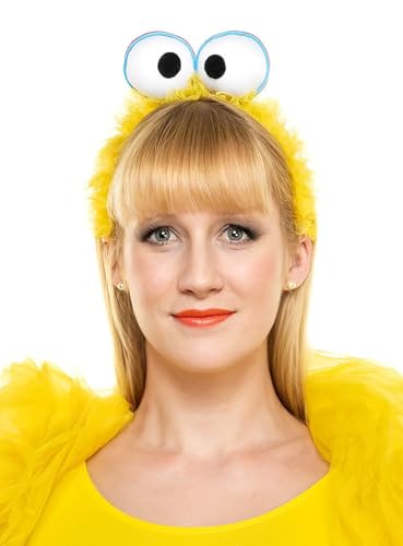 Maskworld Die Sesamstraße – Bibo Haarreif mit Kulleraugen - gelbe Kostüm-Kopfbedeckung zu Karneval & Motto-Party von Maskworld