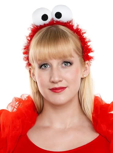 Maskworld Die Sesamstraße – Elmo Haarreif mit Kulleraugen - rote Kostüm-Kopfbedeckung zu Karneval & Motto-Party von Maskworld