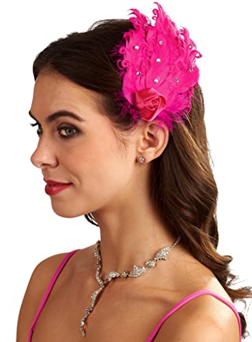Maskworld Federschmuck Haarclip pink - Verkleidung Kostüm-Accessoire für Karneval, Halloween & Motto-Party … von Maskworld