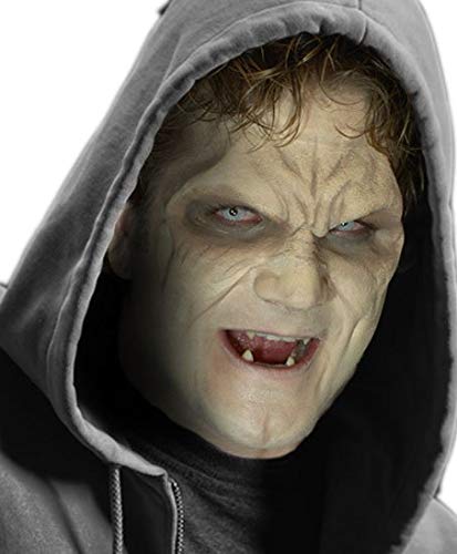Maskworld Vorgeschminkte Vampir-Maske aus Latex- Teilmaske mit Hautkleber - ideal für Halloween, Karneval, Motto- & Grusel-Party von Maskworld