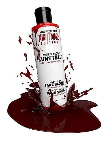 Maskworld Flasche Kunstblut 400ml - künstliches Blut Filmblut für großflächige Horror Effekte und Halloween Dekoration von Maskworld