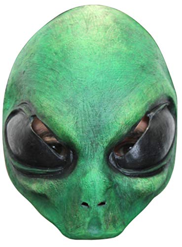 Maskworld Grüner Alien Halbmaske für Kinder aus Latex - für Halloween, Karneval, Horror- und Motto-Party von Maskworld