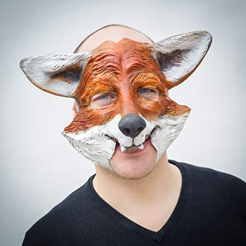 Maskworld Halbmaske aus Latex - Fuchs Tiermaske - ideal für Halloween, Karneval & Motto-Party von Maskworld