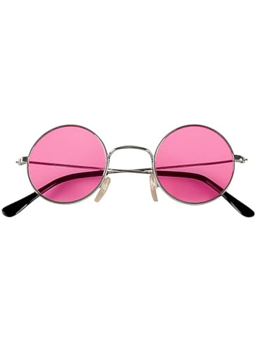 Maskworld Hippie Brille - Kostüm-Sonnenbrille - rosa - Verkleidung Zubehör Karneval Motto-Party von Maskworld