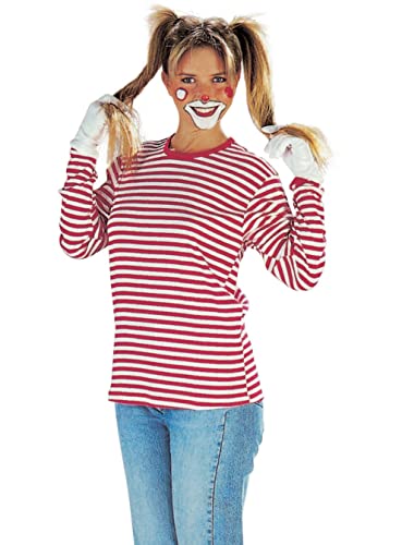 Maskworld Hochwertiger Ringelpulli Langarm rot-weiß - Größe: 52 - Verkleidung Kostüm für Karneval, Halloween & Motto-Party von Maskworld