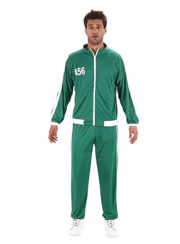 Maskworld Korean Game – Teilnehmer Kostüm - Trainingsanzug grün - Größe: 190 (XL) - Verkleidung Halloween, Karneval & Motto-Party von Maskworld