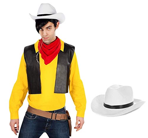 Maskworld Lucky Luke Comic Cowboy Western Kostüm mit Cowboy-Hut für Herren 5-teilig (L) von Maskworld