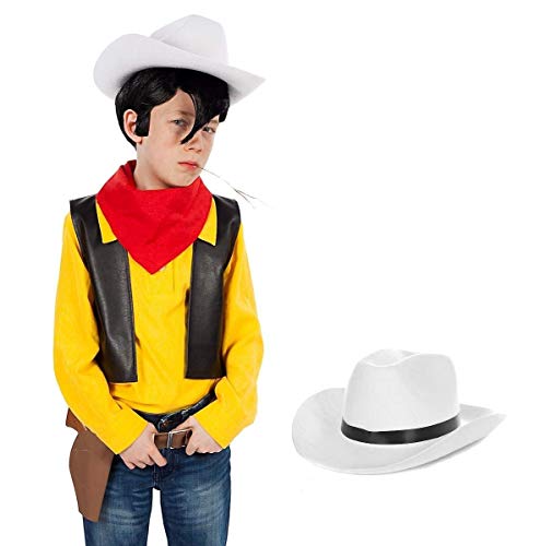 Maskworld Lucky Luke Kinderkostüm mit Cowboy-Hut - Comic Western Kostüm für Kinder 5-teilig - Karneval (122-128) von Maskworld