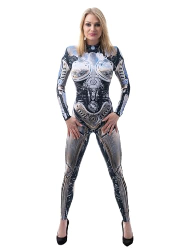 Maskworld Robobabe Catsuit - Größe: L-XL - Kostüm Verkleidung Halloween, Karneval & Motto-Party von Maskworld
