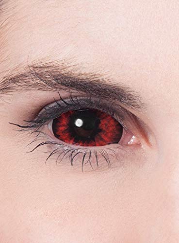 Maskworld - Sclera rot - farbige Kontaktlinsen / 6-Monats-Linsen - Motivlinsen ohne Sehstärke (22mm) - Unisex - Erwachsene - ideal für Halloween, Karneval, Motto- und Horror-Party von Maskworld