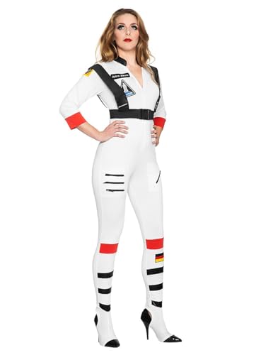 Maskworld Sexy Astronautin Kostüm - Space Girl - Overall Catsuit mit Gurtsystem - Größe: M - Verkleidung für Karneval, Fasching & Motto-Party von Maskworld