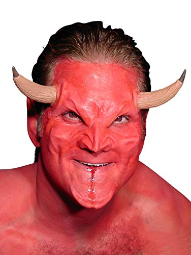 Maskworld Teufel Horror-Maske aus Latex mit Hautkleber - Gruselmaske Satan - ideal für Halloween, Karneval & Horror-Party von Maskworld