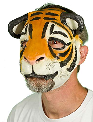 Maskworld Tiger-Maske aus Latex - Tiermaske - ideal für Halloween, Karneval & Motto-Party von Maskworld
