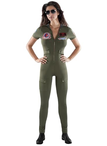 Maskworld Top Gun Catsuit - Damen - Lizenziertes Film-Kostüm für Erwachsene - Verkleidung Karneval Motto-Party - Größe: XS von Maskworld