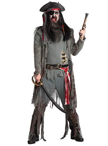 Maskworld - Verflucht gutes Zombie-Pirat Kostüm für Karneval, Fasching, Halloween oder Motto-Party - Untoter Pirat für Männer Größe: L von Maskworld