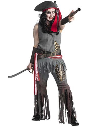 Maskworld - Verflucht gutes Zombie-Piratin Kostüm für Karneval, Fasching, Halloween oder Motto-Party - Untote Piratin für Frauen Größe: L von Maskworld