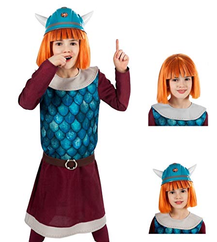 Maskworld Wickie der schlaue Wikinger-Junge - Komplett-Kinder-Kostüm mit Perücke und Helm - 6-teilig - Karneval-Verkleidung (134-140) von Maskworld