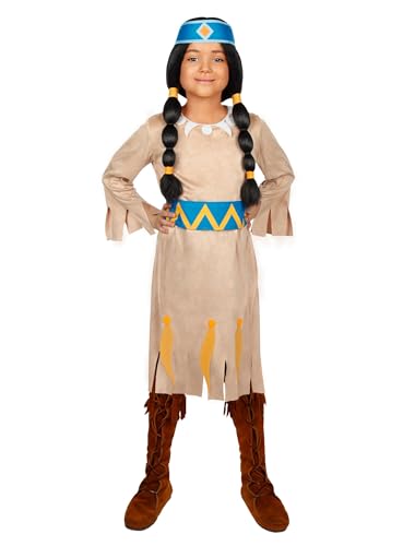 Maskworld - Yakari Regenbogen Kinderkostüm 3teilig - Indianer Kostüm Kleid für Mädchen - Lizenzprodukt Zeichentrickserie (122/128) von Maskworld