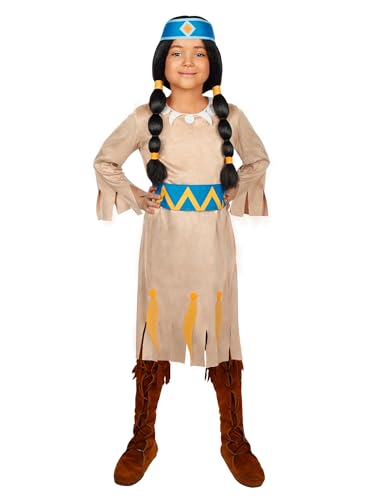 Maskworld - Yakari Regenbogen Kinderkostüm 3teilig - Indianer Kostüm Kleid für Mädchen - Lizenzprodukt Zeichentrickserie (134/140) von Maskworld