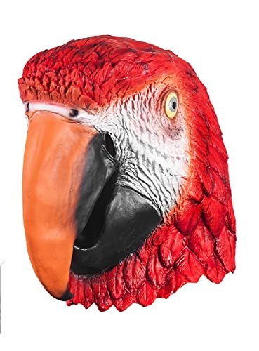 Papagei Maske aus Latex - Vollmaske als Verkleidung für Halloween, Karneval & Motto-Party von Maskworld