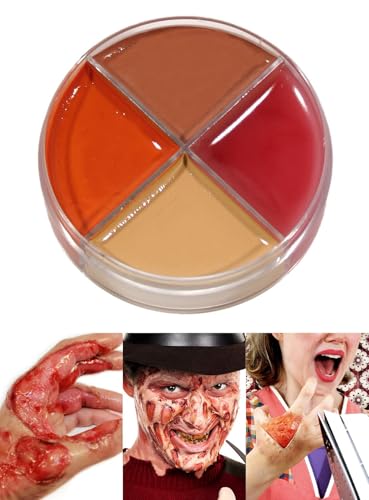 Professionelle Theater-Schminke für Brandwunden - Horror Make-Up Set Creme Schminkdose 4 Farben - Halloween Karneval Motto-Party Professionelle Theater-Schminke für Brandwunden - Horror Make-Up Set Creme Schminkdose 4 Farben - Halloween Karneval Motto-Party von Maskworld